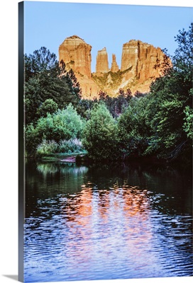 View Of Cathedral Rock From Oak Creek, Sedona, Arizona