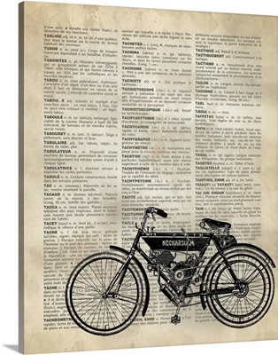 Vintage Dictionary Art: Motorcycle