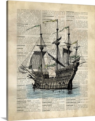 Vintage Dictionary Art: Ship