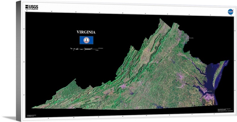 Virginia - USGS State Mosaic | Great Big Canvas