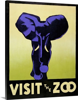 Visit the Zoo, Elephant - WPA Poster