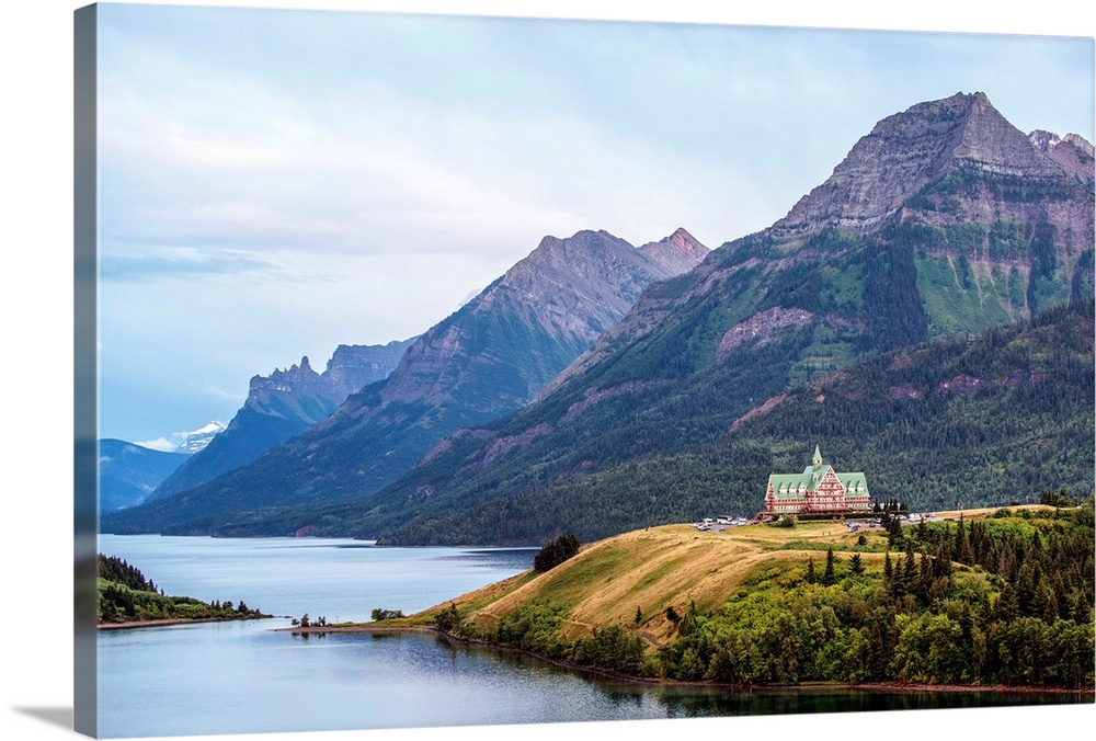 Prince Of Wales Hotel nestled near Waterton lakes in Alberta, Canada.