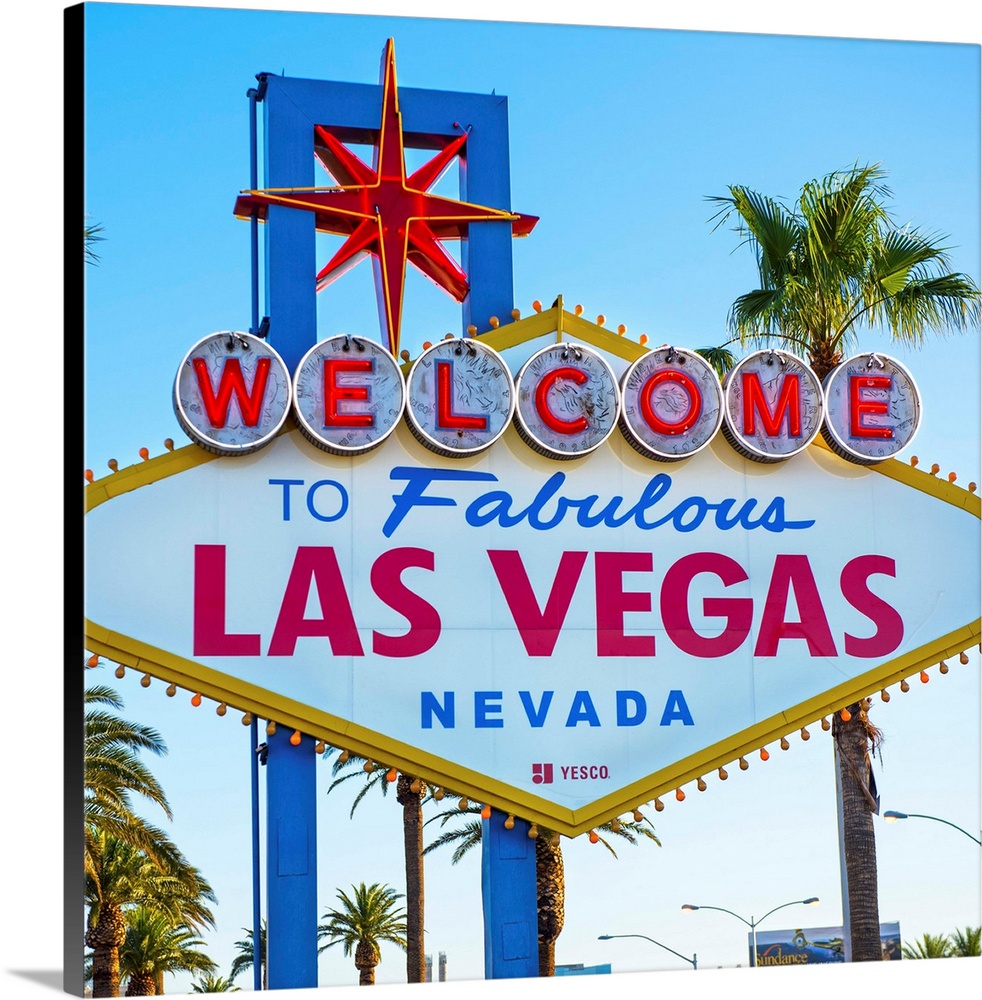 Square photograph of the Welcome to Fabulous Las Vegas Nevada sign.