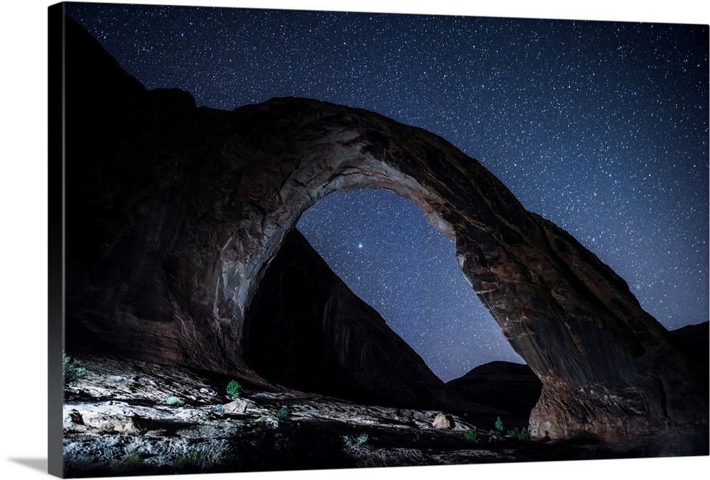 View of the west side of Corona Arch, also known as Little Rainbow Bridge, near Arches National Park in Utah.
