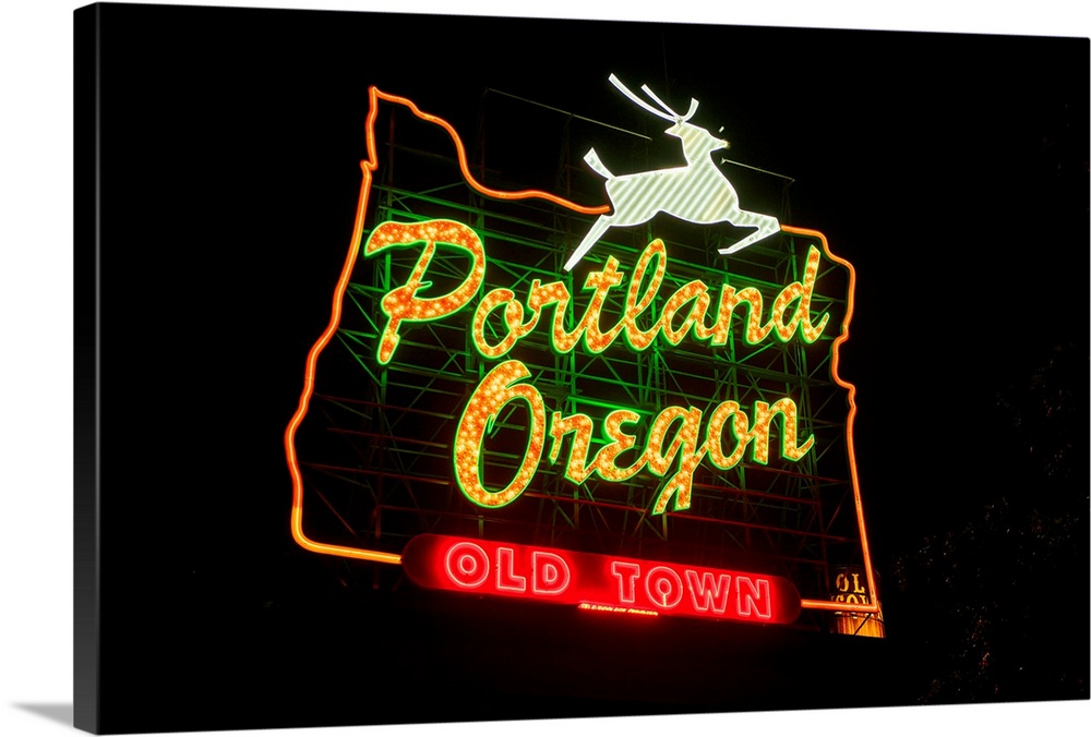 The White Stag sign, also known as the "Portland Oregon" sign, is a lighted neon-and-incandescent-bulb sign located in Por...