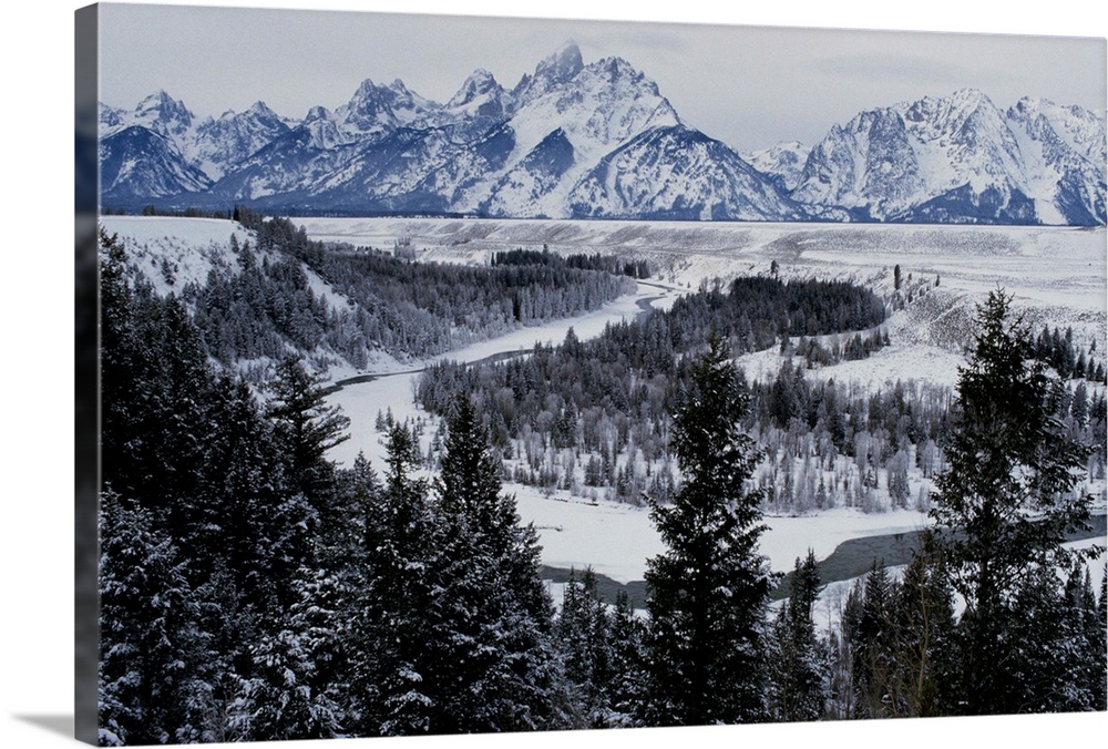 Winter view of the Snake River, Grand Teton National Park.