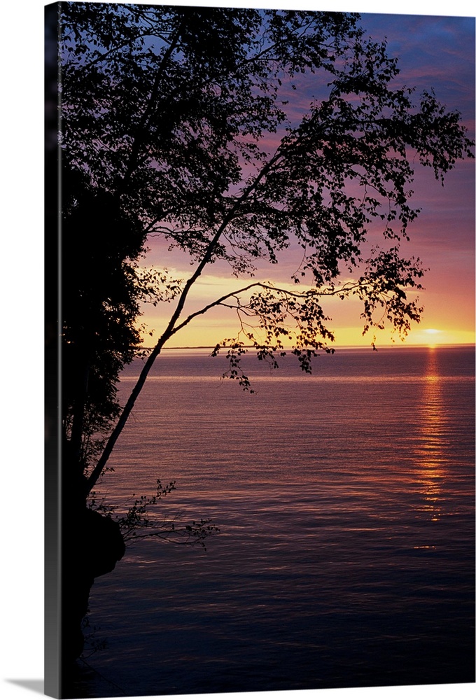 The sun sets on Lake Superior in the Apostle Islands.