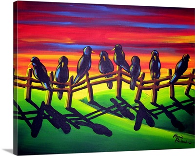 Crows in Sunset