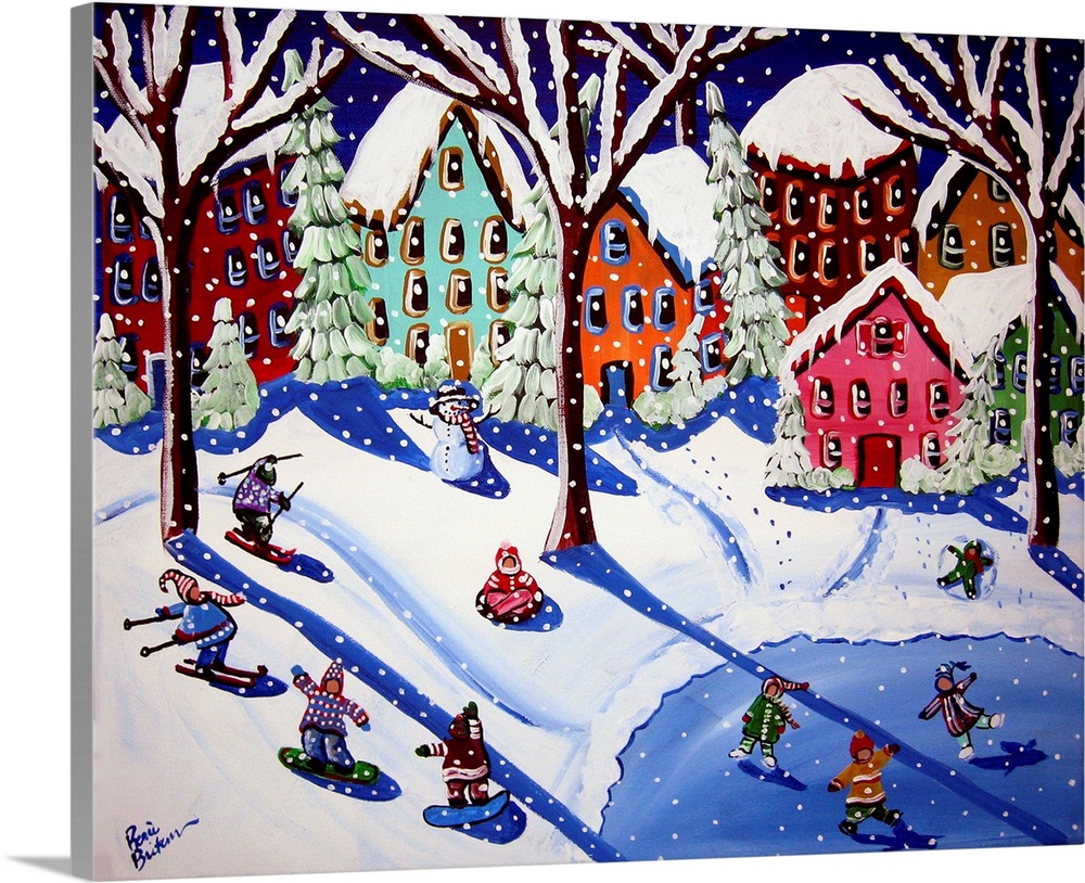 This painting is recognizing all the kids who love winter sports and dream of going to the Olympics someday, doing what th...