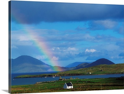 Ballinskellig, Ring Of Kerry, Co Kerry, Ireland; Rainbow Over A Landscape