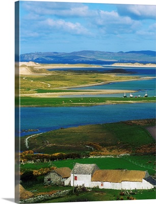 Ballyness, Co Donegal, Ireland, Aerial View Of House And Bay