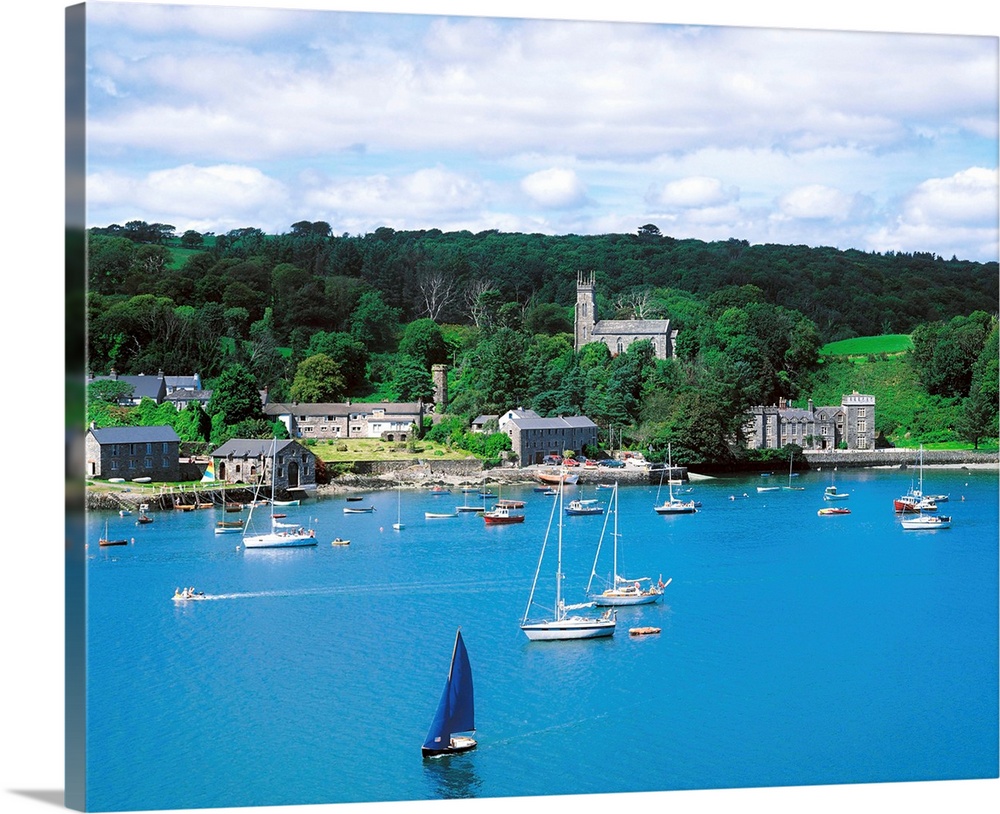 Castletownsend, Co Cork, Ireland; Village On The Coast With Saint Barrahane's Church