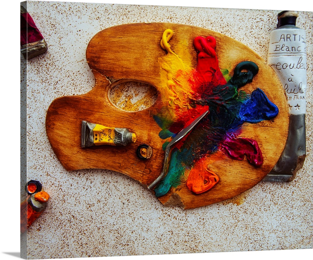Close-up of artist's palette.