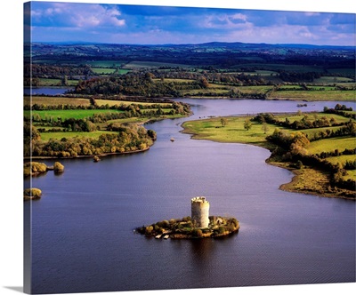 Cloughoughter Castle, County Cavan, Ireland, Aerial View Of Lough Oughter