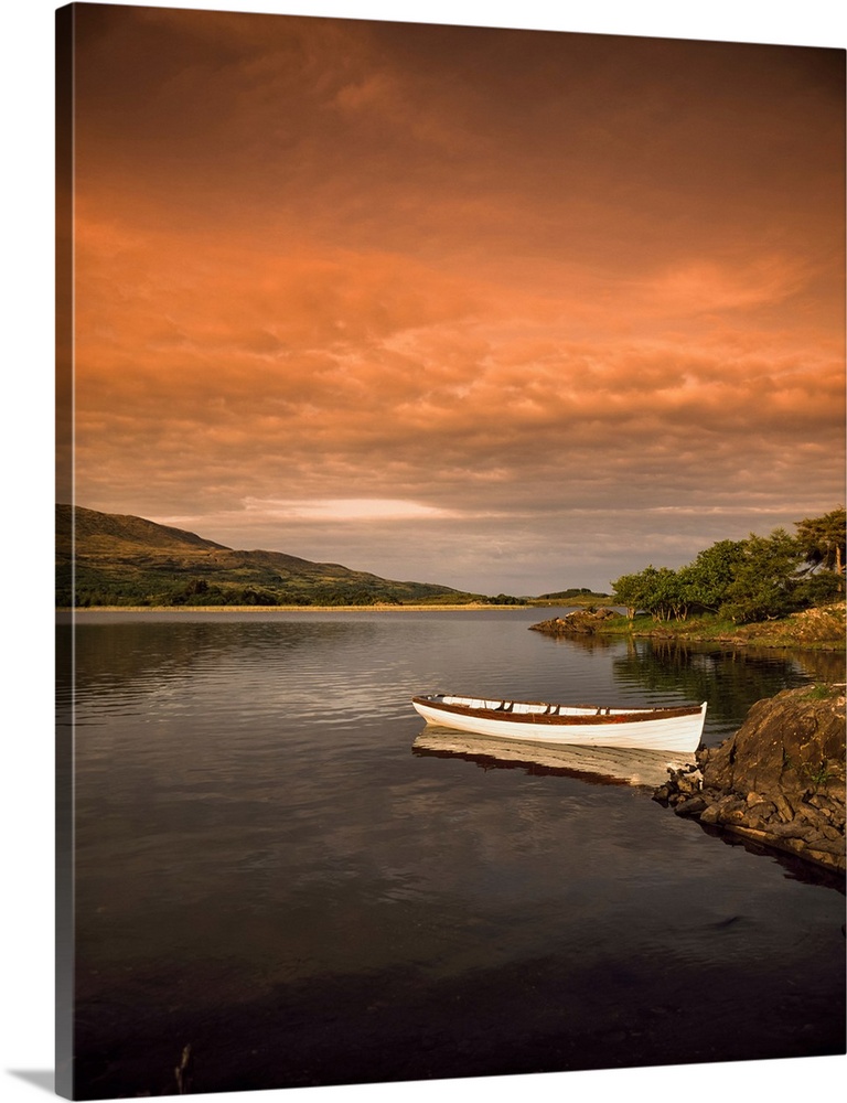 Co Galway, Connemara, boat at Maam Croos.