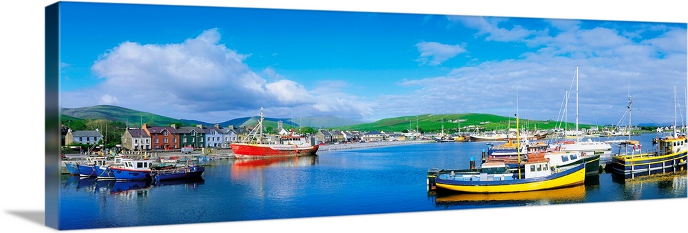 Dingle, Dingle Peninsula, Co Kerry, Ireland, Fishing Boast In A Harbour