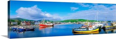 Dingle, Dingle Peninsula, Co Kerry, Ireland, Fishing Boast In A Harbour
