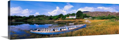 Ellen's Rock, Glengarriff, Co Cork, Ireland, Rowboat On The Shore