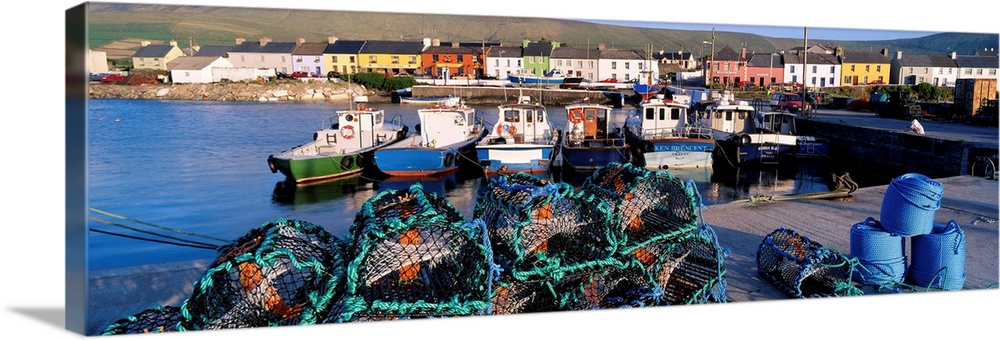 Fishing Boat Moored At A Portmagee Harbor, Ring Of Kerry, County Kerry, Ireland
