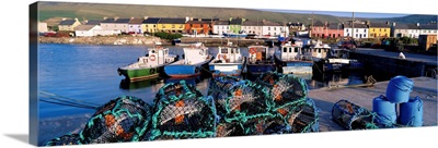 Fishing Boat Moored At A Portmagee Harbor, Ring Of Kerry, County Kerry, Ireland