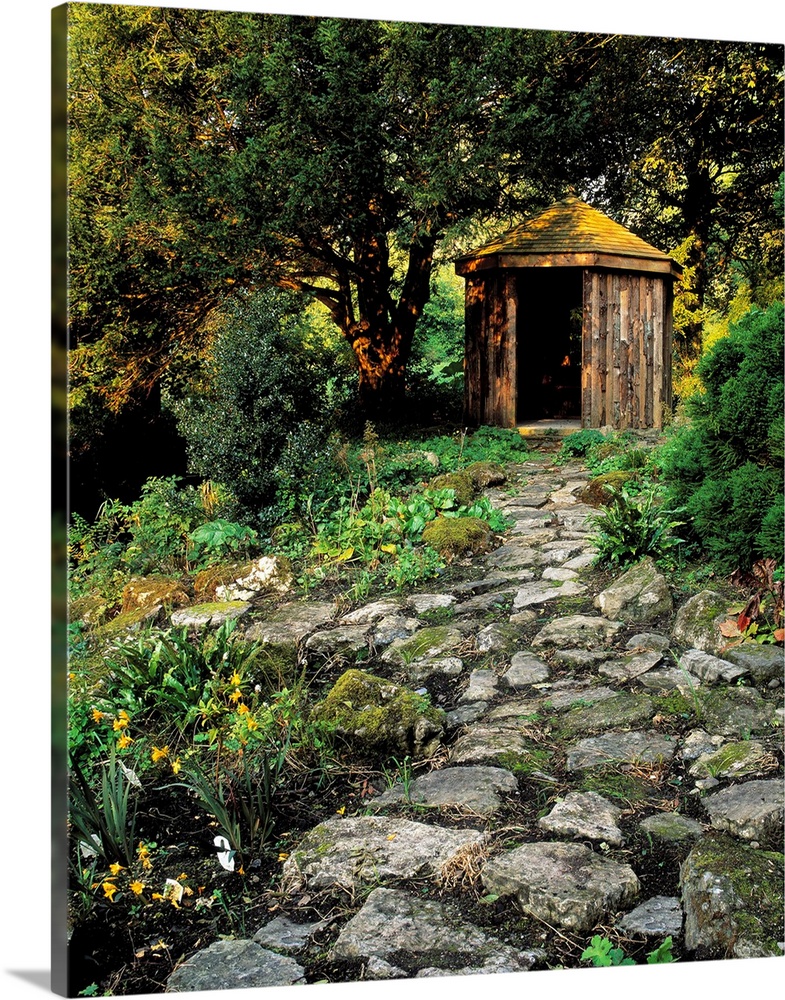 Gazebo And Path, Ballinlough Castle, Co Westmeath, Ireland