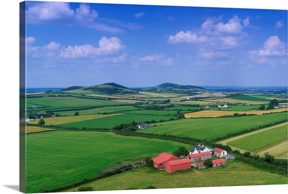 High Angle View Of Fields, Stradbally, County Laois, Republic Of Ireland