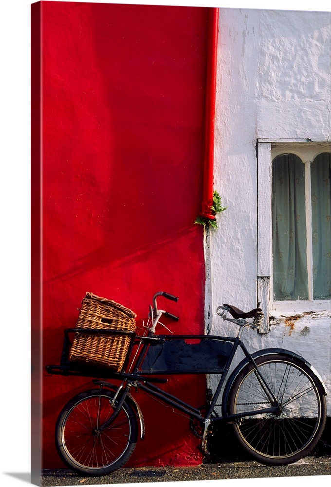 Kinsale, Co Cork, Ireland; Bicycle Parked In Front Of A Building