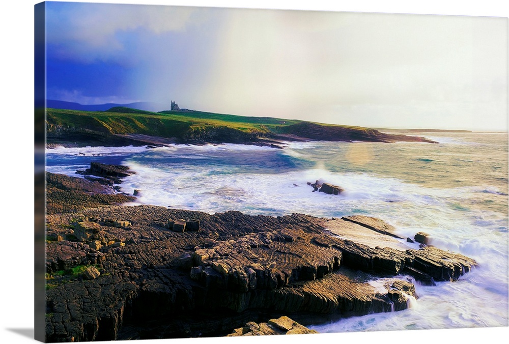 Mullaghmore, Co Sligo, Ireland; Classiebawn Castle In The Distance From The Shore