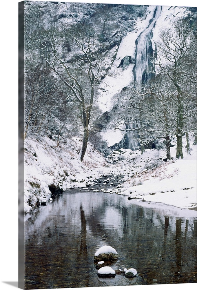 Powerscourt Waterfall In Winter, County Wicklow, Ireland