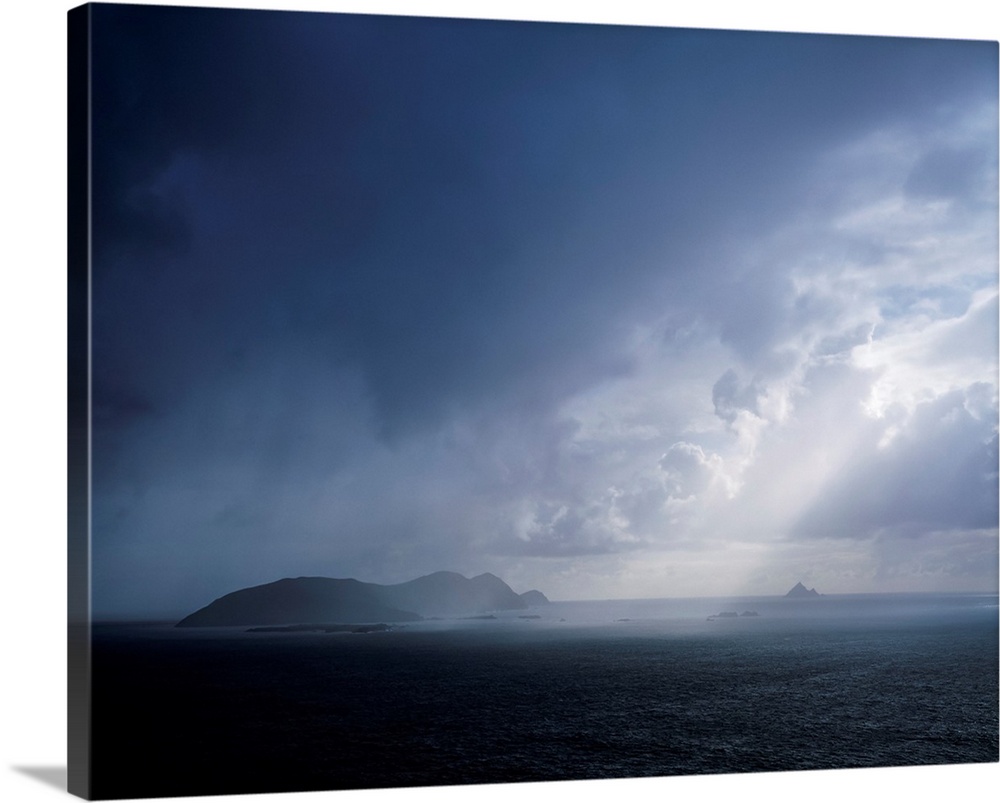 Rainclouds over Blasket islands, co Kerry, Ireland.
