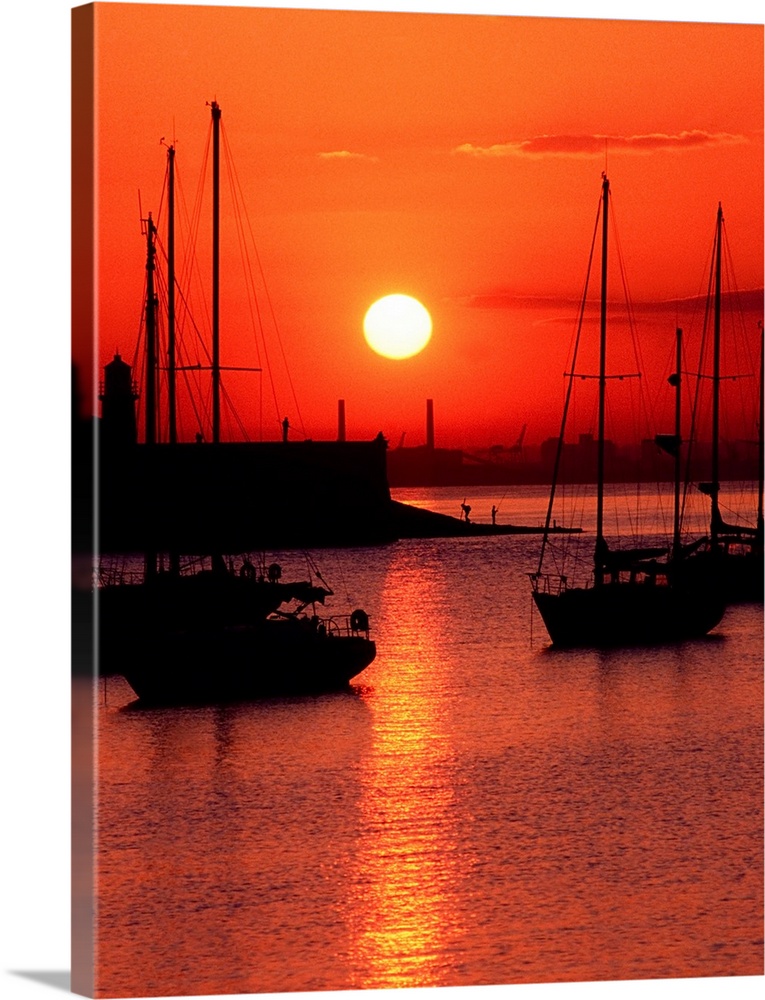 Ships at Sunset, Dun Laoghaire Harbour, Co Dublin, Ireland