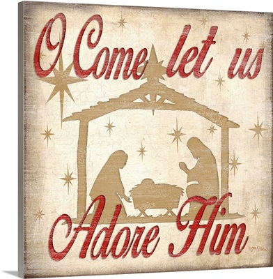 Adore Him Nativity Red