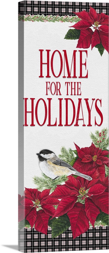 Chickadee Christmas Red - Home for the Holidays vertical