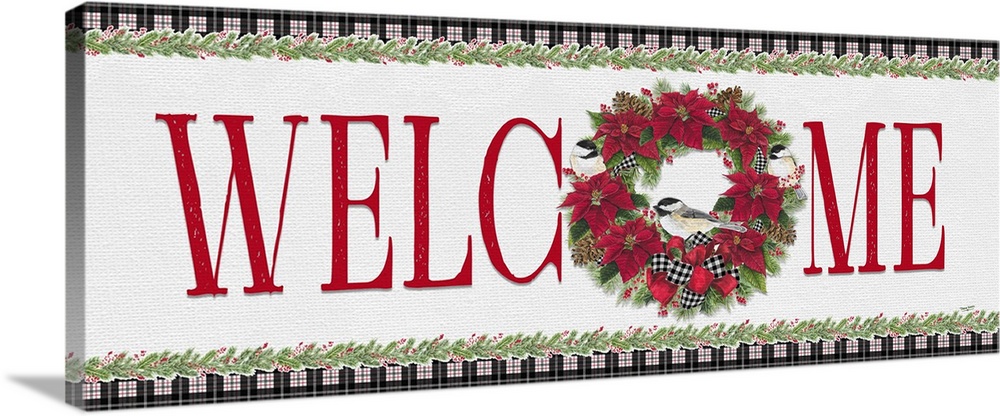 Chickadee Christmas Red - Welcome