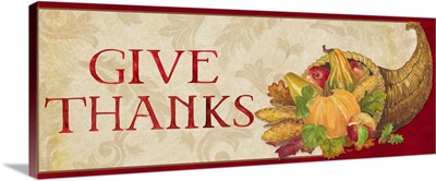 Fall Harvest Give Thanks sign