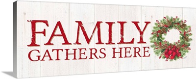 Home for the Holidays Family Gathers Here Wreath Sign