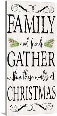 Peaceful Christmas - Family Gathers vert black text