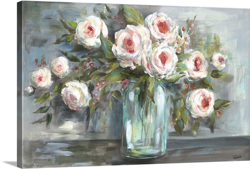 Pink Blooms Still Life Landscape | Great Big Canvas