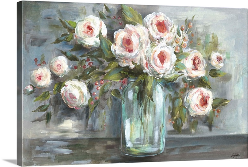 Pink Blooms Still Life Landscape | Great Big Canvas