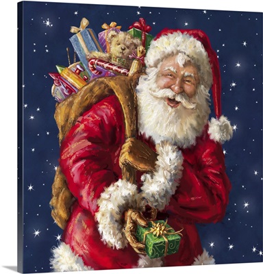 Santa winking with sack