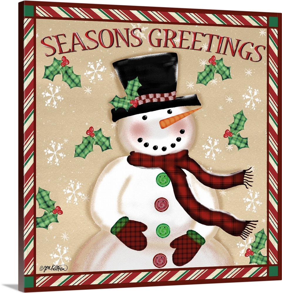 Season's Greetings Snowmen I Wall Art, Canvas Prints, Framed Prints ...