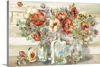 Spice Poppies And Eucalyptus In Bottles Landscape