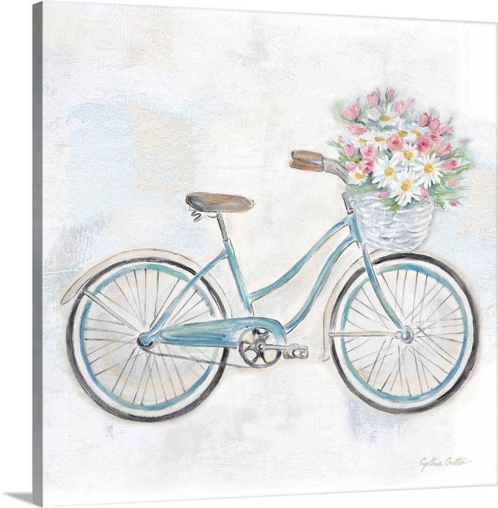 Vintage Bike with Flower Basket I