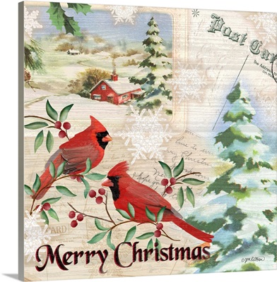 Vintage Christmas Postcard I - Cardinal