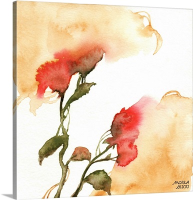 Watercolor Floral Yellow And Red II