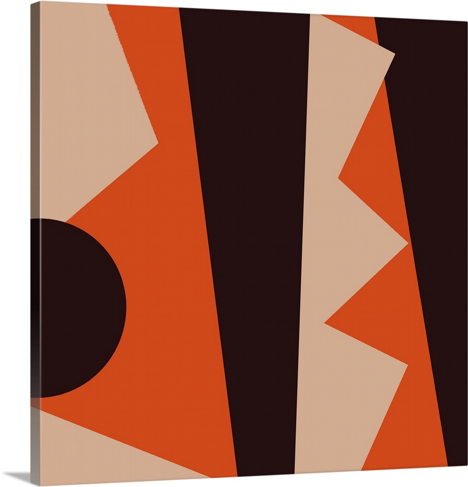 Geometric abstract design in black and orange.