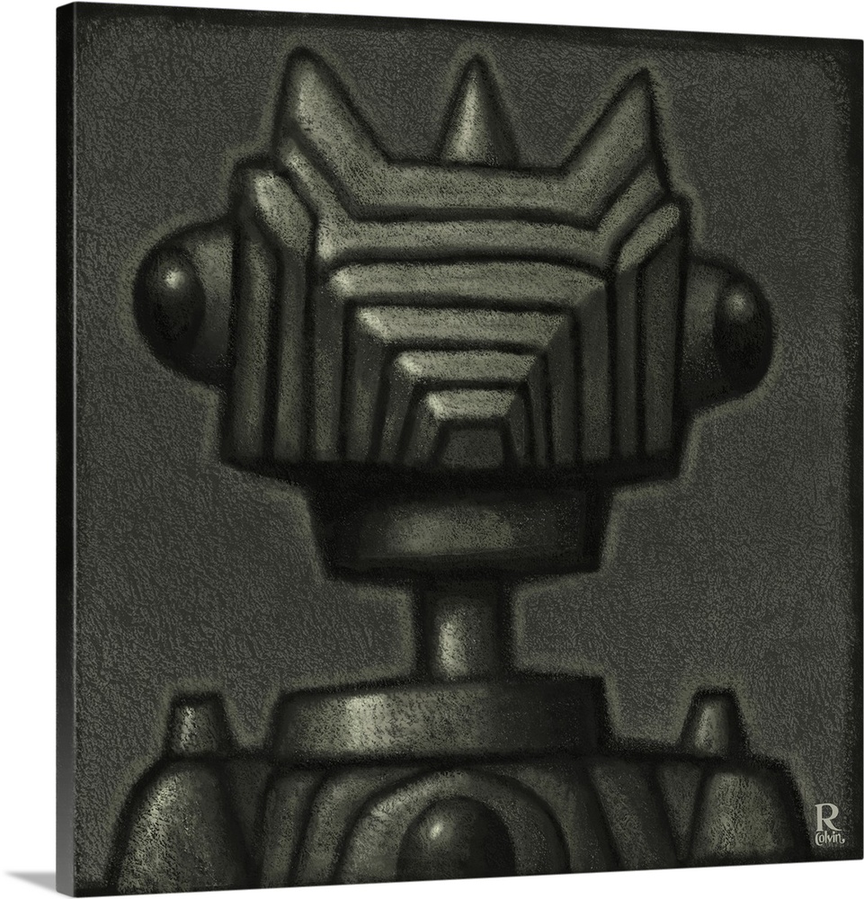 This is a digital portrait of Linobot 55. Capable of removing small stains and neighborhood bullies, he would be a fine ad...