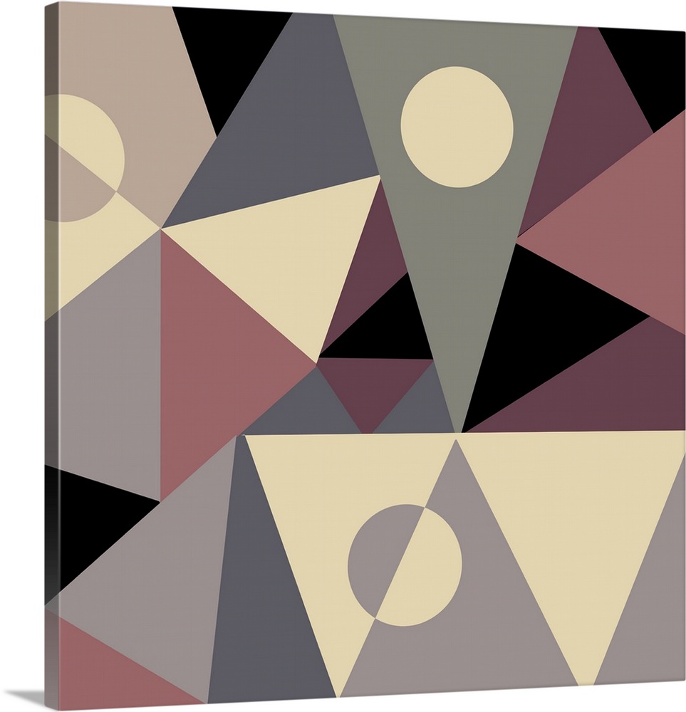 Modern geometric abstract design in beige and black.