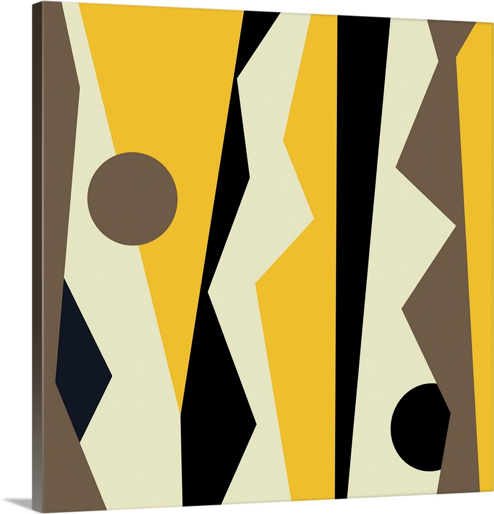 Yellow and black modern geometric abstract design.