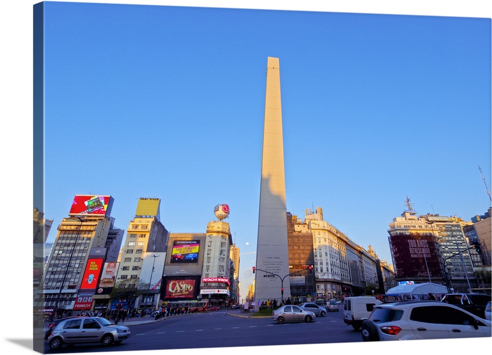 9 de Julio Avenue, Plaza de la Republica and Obelisco de Buenos Aires, City of Buenos Aires, Buenos Aires Province, Argent...